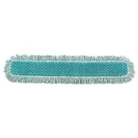 Rubbermaid Q438 HYGEN Dry Dusting Mop Heads with Fringe, 36", Microfiber, Green, 6/Carton
