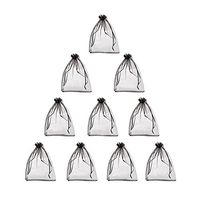 Pandahall 100pcs Reusable Large Black Drawstring Organza Bags for Wine Bottle Wrapping Wedding Party Favor Gift Packaging Pouch (6.69x9")(17x23cm)