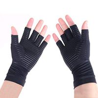 Arthritis Gloves, Copper-Infused Fingerless Compression Gloves to Speed Up Recovery & Relieve Symptoms of Arthritis, RSI, Tendonitis & More for Men & Women - 1 Pair (L)