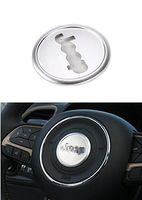 Dwindish 1 Pcs Silver Sexy Car Styling Decorative Aluminium Steering Wheel Cover Trim for Jeep Renegade/Cherokee/Grand Cherokee