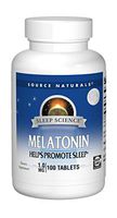Source Naturals Sleep Science Melatonin 1mg - Safe, Non Habit - 100 Tablets (Pack of 2)