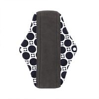 TONSEE Reusable Sanitary Pads for Women, Washable Menstrual Pad (M: 25.5 * 18cm, Black #01)