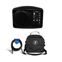 Mackie 5.25in Compact Powered PA System, 150W, 8 Ohms Impedance - Bundle Speaker Bag for SRM150, 20' Heavy Duty 7mm Rubber XLR Microphone Cable