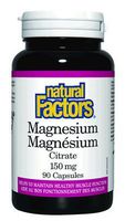 Magnesium Citrate, 90 Capsules, 150 mg, from Natural Factors (2-Pack)