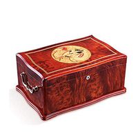 Jolly Cigar Humidor, Cigar Box with Hygrometer and Humidifier, Cedar Wood Desktop Cigar Humidor for 50 Cigars