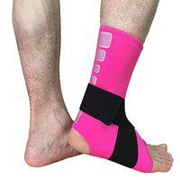 Unisex Sports Safety Ankle Support Socks,Suma-ma Man Woman Running Ankle Bandage Elastic Brace Support Foot Socks(Pink,L)