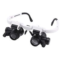 QZY Headband Repair Magnifying Glass,2 LED Light Medical Binocular Eye Loupe Lens Repair Detection Elderly Read Magnifier White 8X15X23 Times