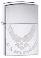 Custom Personalized Zippo High Polish Chrome U.S. Air Force Windproof Lighter Free Engraving #29887