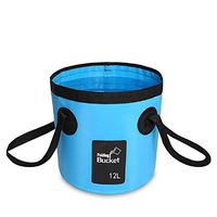 Trqqe Collapsible Water Barre Folding Portable Tub Car Cleaning Wash Bucket for Camping, Hiking,Fishing,Washing & Gardening (12L, blue)