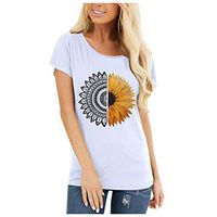 Short Sleeve Tee Blouse for Women,Amiley Womens Sunflower Vintage Casual Print Summer Crewneck Short Sleeve Tops T Shirts
