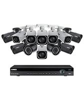 Lorex 16 channel NR9163 4K home security system with 6 8MP 4K LNB8111B Bullet Cameras and 6 4MP 2K LNB4421B Bullet Cameras