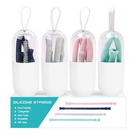 Collapsible Silicone Straws, 4 Pack Reusable Drinking Straws with Case, Joyhill BPA-Free Folding Straws with Cleaning Brush for Travel, Home, Office (4 Pack White | 8 inch)