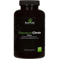 Magnesium Citrate 200mg - Pure, High-Potency, Bioavailable, and Natural Magnesium - Optimum for Stress and Anxiety Relief, Sleep, Relaxation, Constipation, and Brain Support Now - with 180 Capsules