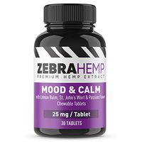 ZEBRA HEMP Mood & Calm Chewable Tablets - Premium Hemp Extract + Natural Discomfort and Stress Relief- 30 Tablets