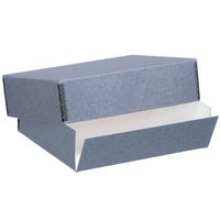 Lineco Museum Archival Drop-Front Storage Box, Acid-Free with Metal Edges, 8.5 X 10.5 X 3 inches, Gray (733-0008)