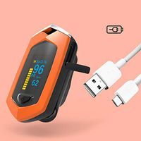 XINHUANG BINLEFOIS 3 in 1 Fingertip oximeter Fitness,Oxygen Saturation Monitor with PR and SP02,OLED Rechargeable (Color : Orange with case)