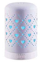 Altrasonic Diffuser for Essential Oil, White Ceramic Aromatherapy Diffuser with 4 Timer&7 Color Changing Light, Cool Mist Humidifier for Home Office Bedroom, BPA-Free（Hearts）