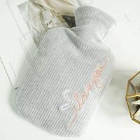 Alacritua Premium Classic Rubber Hot or Cold Water Bottle with Soft Flannel Cover (27oz/800ML, Gray)