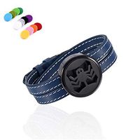 constantlife for Kids Adult Stainless Steel Allergy Free Aromatherapy Prefume Essential Oil Diffuser Lockets Leather Band Bracelet (Blue)