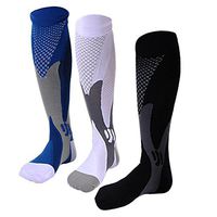 LANBAOSI Women & Men's Knee High Compression Socks Performance Athletic Outdoor Sports Recovery (3-Pack)