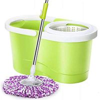 SCDTB Spin Mop Wringer Bucket Set - for Home Kitchen Floor Cleaning - Wet/Dry Usage on Hardwood & Tile - Upgraded Self-Balanced Easy (Color : Brown)