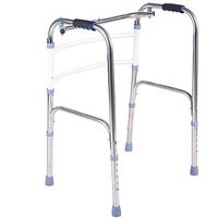 Lyqqqq Elderly Walker Foldable Corner Cane Stainless Steel Walker Wheelless Folding Walker