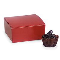 Cherry Red 4 Piece Square Truffle Boxes - 2-5/8 x 2-3/4 x 1-1/4in. (100)