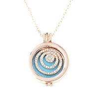 Molyveva Aromatherapy Essential Oil Diffuser Necklace Pendant Locket Jewelry Women Girl Mother Day Gifts (B)