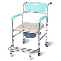 G-LXYZBQSHYP Elderly Mobile Toilet, Aluminum Alloy Adult Folding Toilet Commode Toilet Chair Seat Bedside Bathroom, with 3-Speed Height Adjustment
