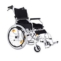 Portable Transport Wheelchair,with Folding Backrest and Handle Brakes Adjustable Pedal Old People Push-Chairs,with Seat Belt and Parking Function 17.7" Seat