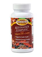Resvinatrol Complete Capsules, 60 Count- Resveratrol Supplement Supports Healthy Aging, Heart Health, and Immune Function with Quercetin, Grape Seed Extract, Vitamin D3 and CoQ10