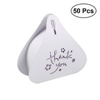 50PCS Hollow Die-Cut THANK YOU Favor Boxes Wedding Candy Boxes Wedding Gift Boxes (White)