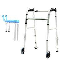 Walker with Arm Support One-click Folding 8 Adjustable Height Levels(76.5-116cm) Made of Aluminum Alloy Rollator Prevent Falling Portable Walk Assist for Elderly Silver ( Color : Silver , Size : A )
