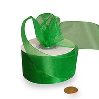 5/8" X 25 Yards Emerald Green Shimmer Sheer Organza Ribbon