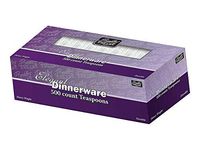 Berkley Square Heavy PS Boxed Teaspoon, Dinner Length, White Plastic, 500/Box (10712010) White