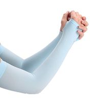 Skhls Sports UV Protection Compression Fit Cooling Arm Sleeves with Thumb Holes, Blue