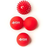 4KOR Fitness Massage Balls for Deep Tissue Muscle Recovery, Perfect for Myofascial Release and Trigger Point Therapy (Firm (Red))
