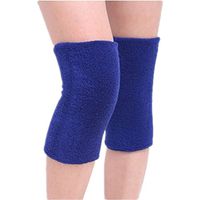 Mcolics Cotton Non-slip Soft Absorbent Knee Pad Support Brace Protector Leg Sleeve Kneelet Thickening Extended Warm For Men & Women Outdoor Sports Running Dancing Gym Yoga Fitness, 1 Pair (Blue)