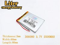 3.7V 2500mAh 306080 Lithium Polymer Ion Rechargeable Battery Lithium Polymer Li-Po Battery for MP4 GPS MP3 Bluetooth Stereo DIY Gift