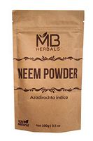 MB Herbals Pure Neem Leaf Powder 100g / 3.5 oz - 100% Pure - Wildcrafted - Very Bitter Neem Supplement for Skin Hair & Detox - Azadirachta Indica