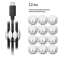 Cable Clips DHTSTM Cable Clips & Cord Management System: Desktop Cable Organizer & Computer, Electrical, Charging or Mouse Cord Holder Whiter 12 pcs