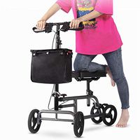 EGCLJ 4 Wheels Knee Scooter Walker with Basket, Steerable Adjusted Height Walking Aid All Terrain Rolling Knee Walker for Leg and Foot Injuries (Color : 8-inch Wheel)