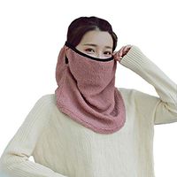 Flyusa Women Soft Thicken Warm Face Mask Fleece Neck Gaiter Warmer Face Mask for Winter,Light Purple