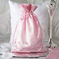 Efavormart 60PCS Pink Satin Gift Bag Drawstring Pouch Wedding Favors Bridal Shower Candy Jewelry Bags - 6"x 9"