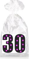 Black with Purple Lights 30 Party Favor Bags with Ties - 12pack