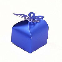 100 PCS Butterfly Design Square Wedding Favor Candy Boxes Sweet Cake Gift Candy Boxes Bags Anniversary Wedding Party