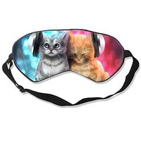 100% Silk Sleep Mask Eye Mask Musical Kitten Cats Soft Eyeshade Blindfold with Adjustable Strap for Sleeping Travel Work Naps Blocks Light