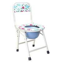 Folding Seat Bedside Commode Toilet Chair, Heavy-Duty Steel Medical Toilet Chair, 3 in 1 Shower Bath Chair with Backrest for Elder Disabled Pregnant Women