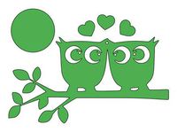 Home Grown Claremore Owl Love - Vinyl Decal - Cars Trucks Walls Laptop - 11.5" W X 8.2" H Green HGC1279B