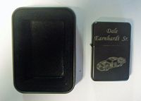 Dale Earnhardt Sr #3 car Engraved Black Plated Brass Refillable Lighter in Black tin case